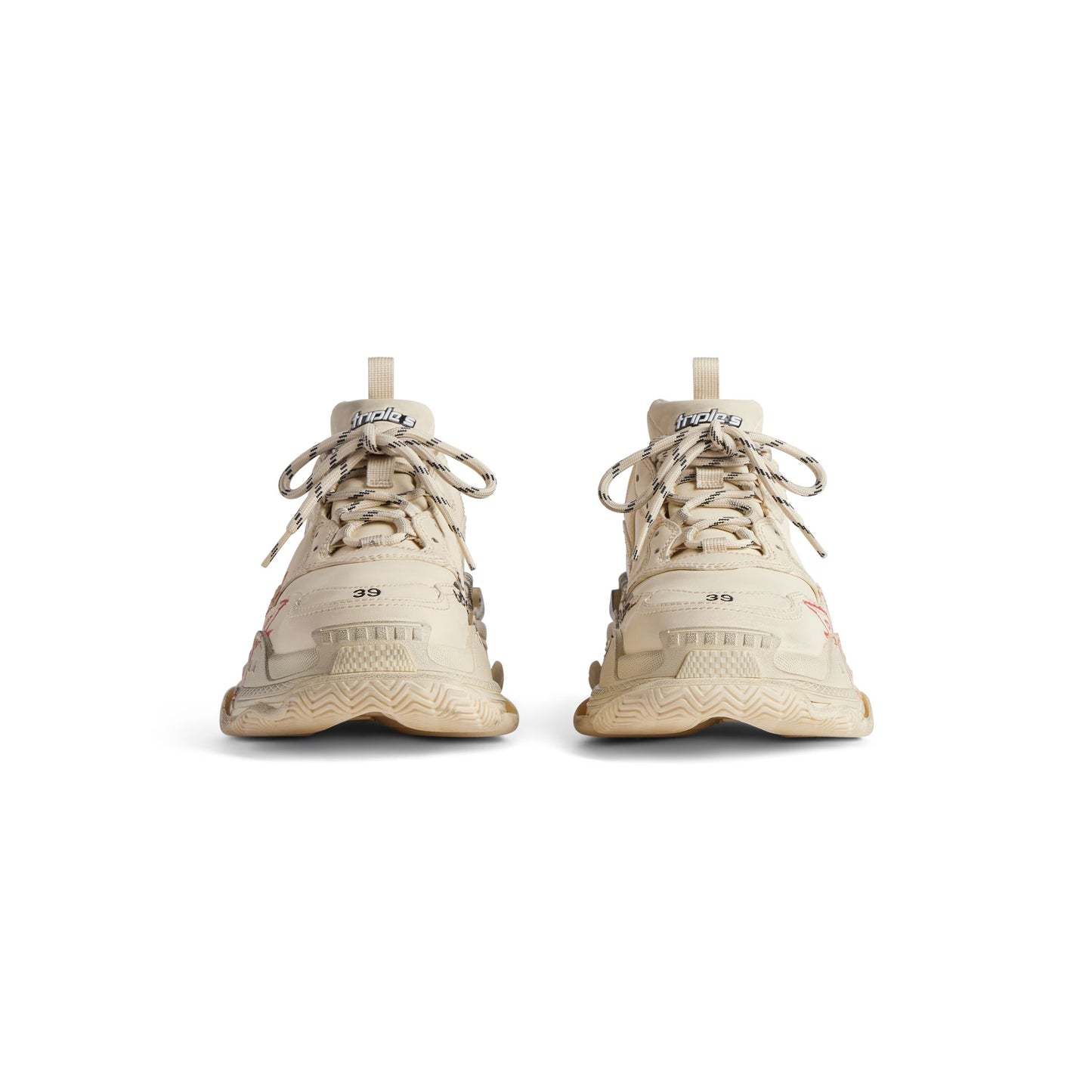 BALENCIAGA TRIPLE S- BEIGE RED