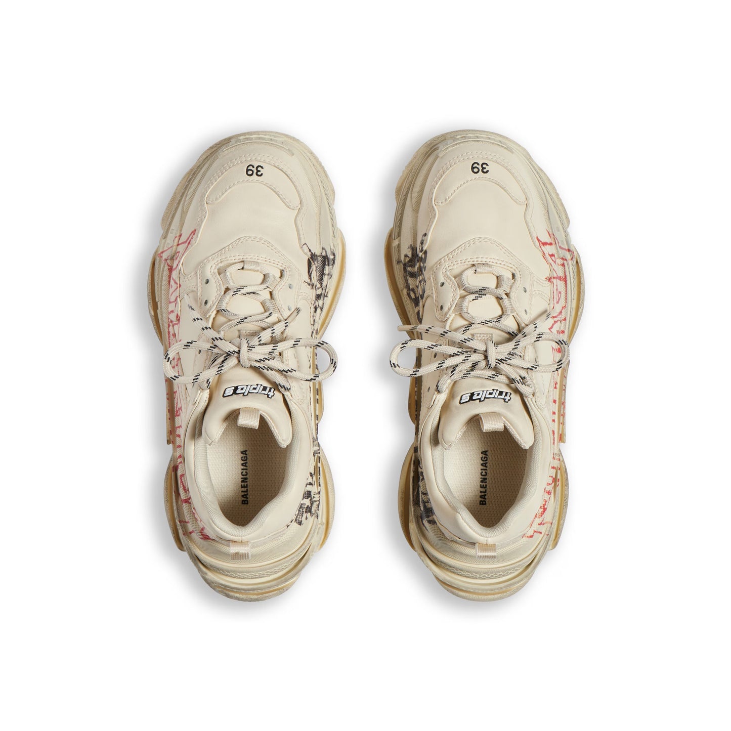 BALENCIAGA TRIPLE S- BEIGE RED