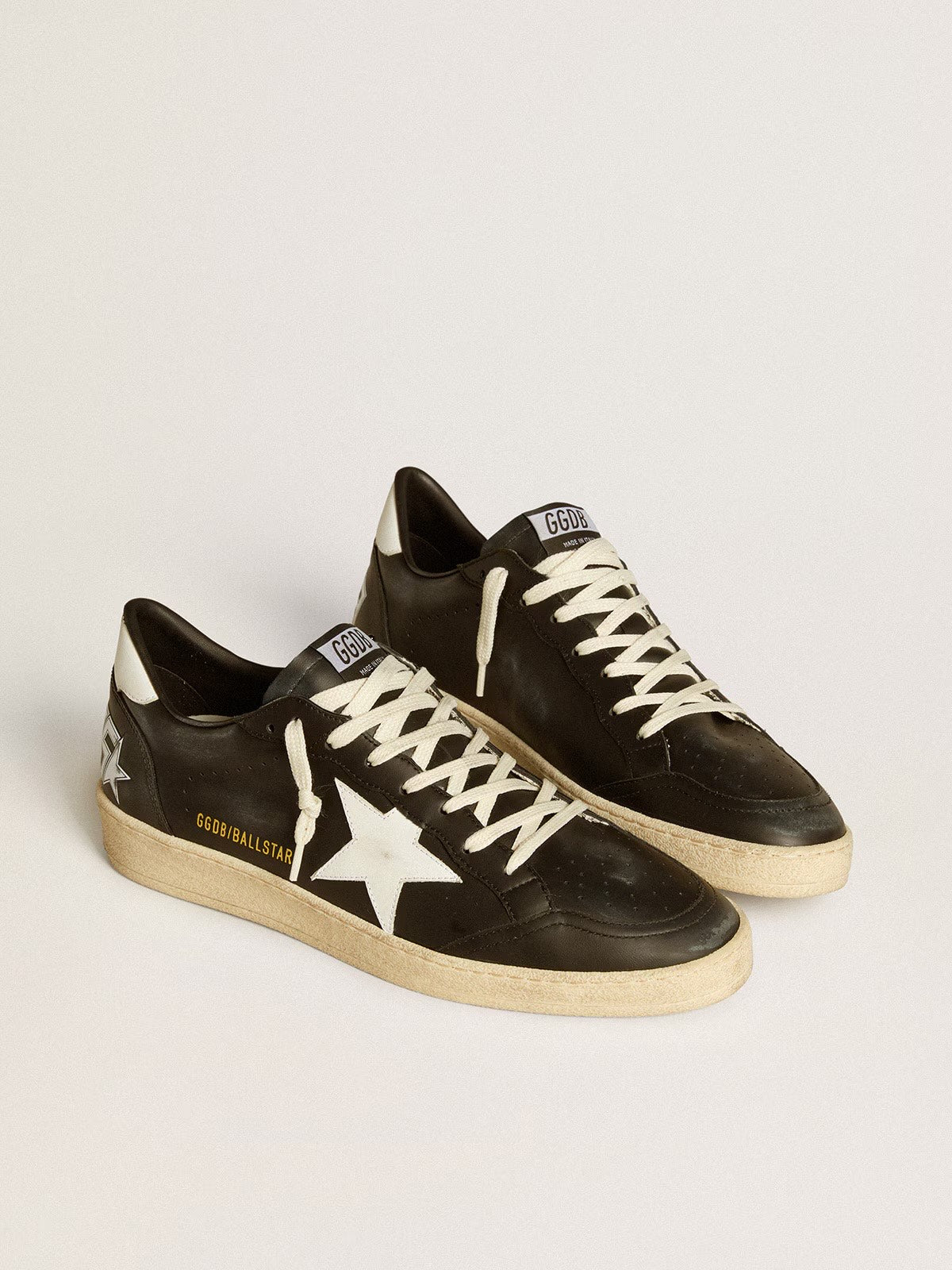 GOLDEN GOOSE- BALL STAR BLACK LEATHER