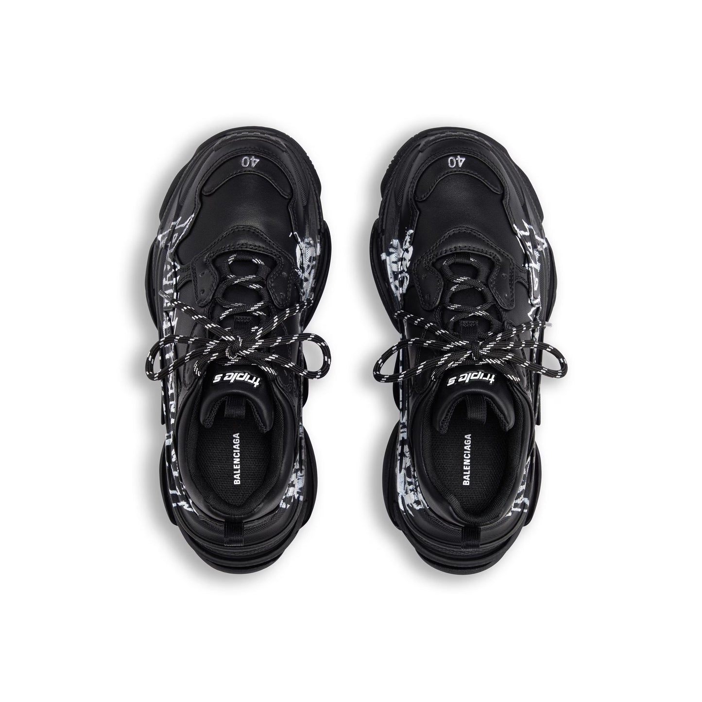 BALENCIAGA TRIPLE S- BLACK LOGO