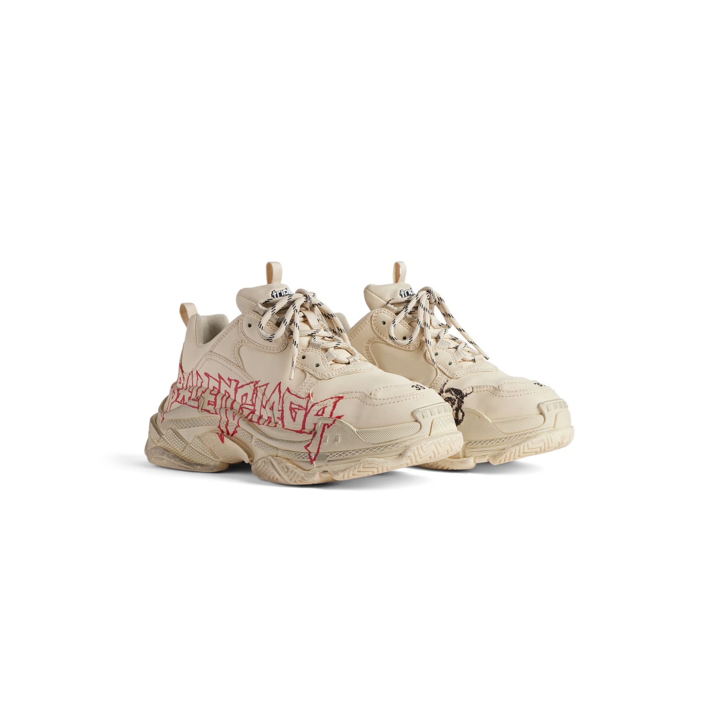 BALENCIAGA TRIPLE S- BEIGE RED