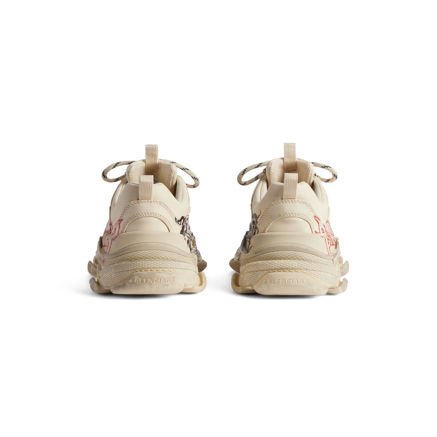 BALENCIAGA TRIPLE S- BEIGE RED