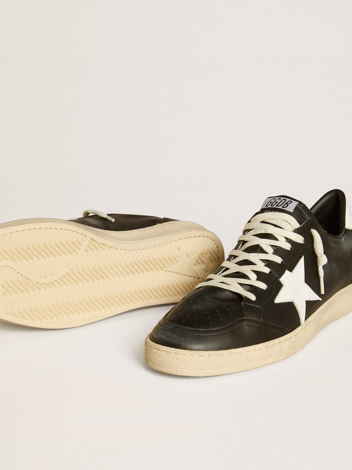 GOLDEN GOOSE- BALL STAR BLACK LEATHER