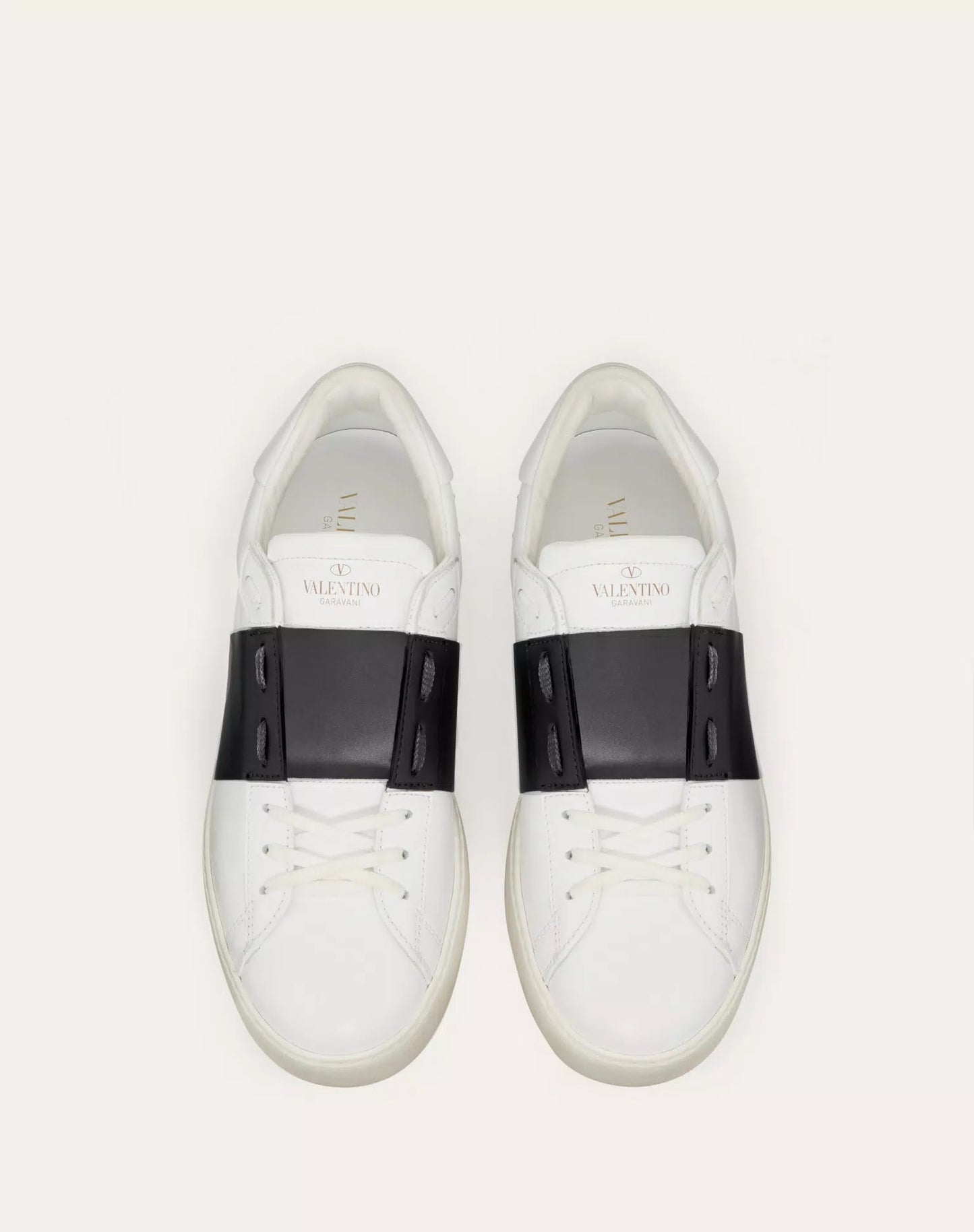 VLTN OPEN LEATHER- BLACK WHITE