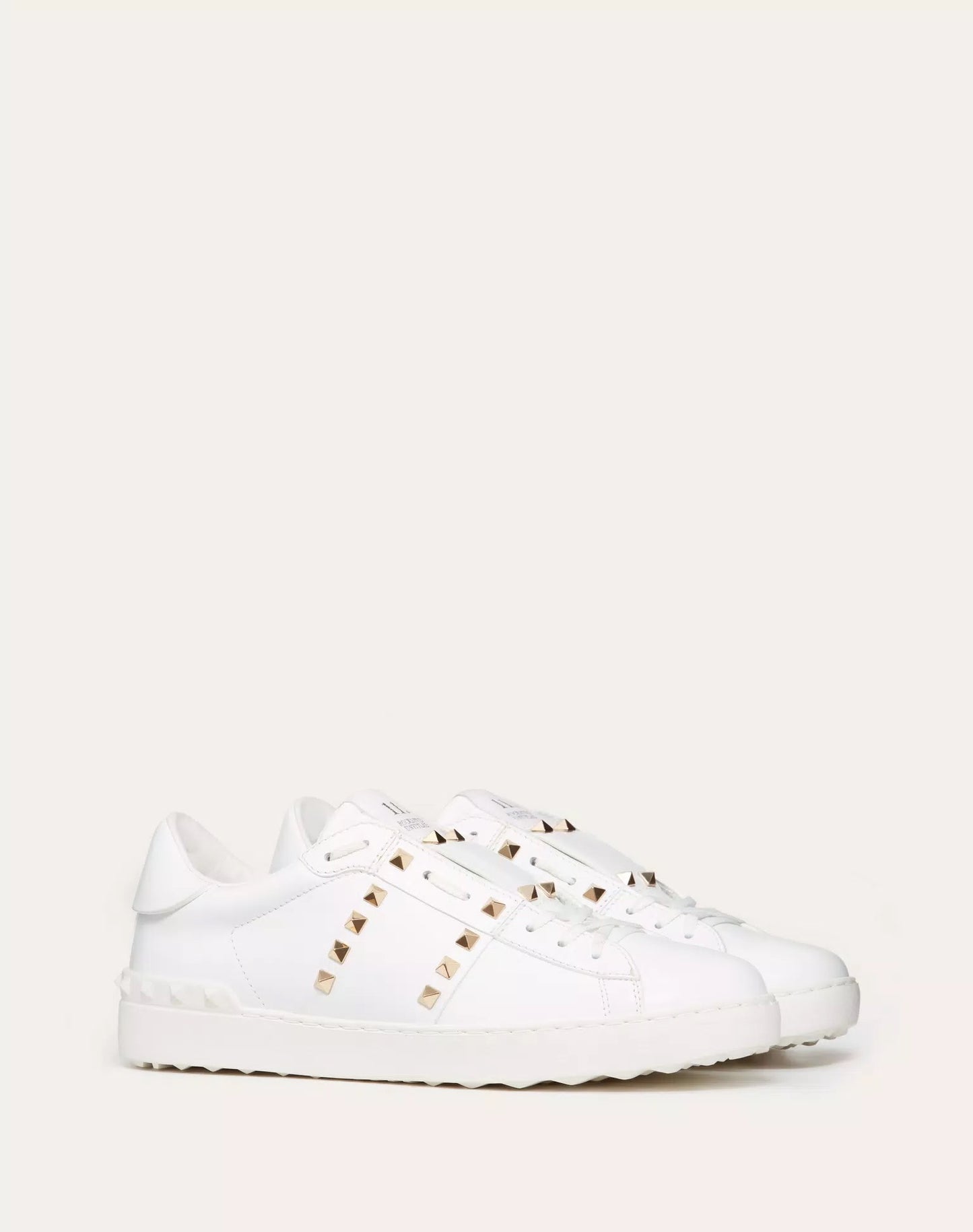VLTN OPEN LEATHER- WHITE ROCKSTUD