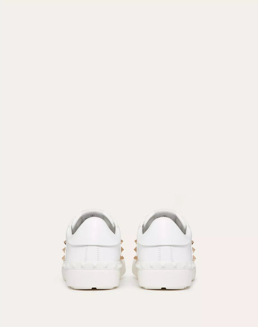 VLTN OPEN LEATHER- WHITE ROCKSTUD