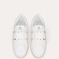 VLTN OPEN LEATHER- WHITE ROCKSTUD