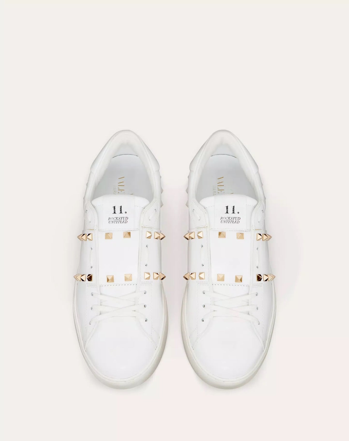 VLTN OPEN LEATHER- WHITE ROCKSTUD
